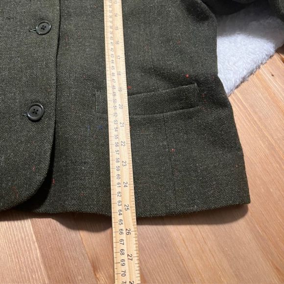 VTG Moffat Woollens Scotland Green Donegal Suit Jacket Wool Blazer Size LG - Picture 11 of 11